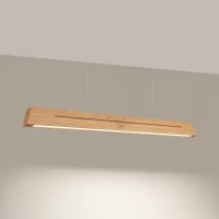 Pendant lamp 120 cm/24W – linear, oak, CRI98 - Image 1