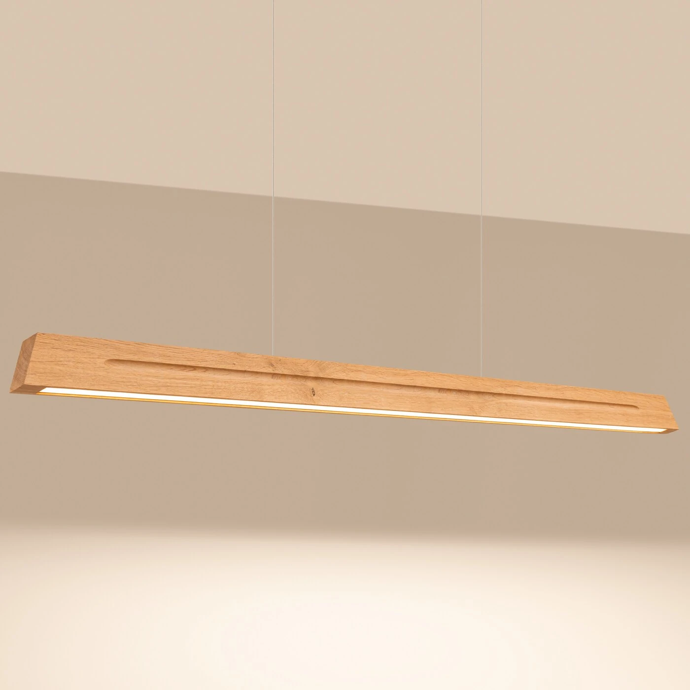 Pakabinamas LED šviestuvas 150 cm – linijinis, ąžuolo, CRI93