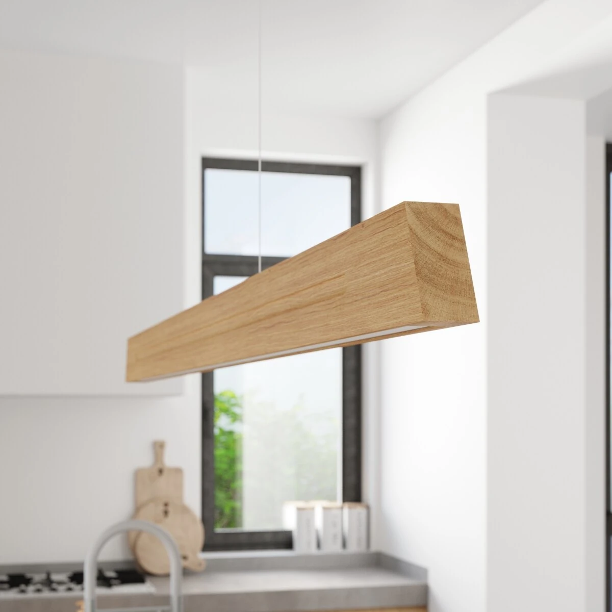 Pakabinamas LED šviestuvas 150 cm – linijinis, ąžuolo, CRI93