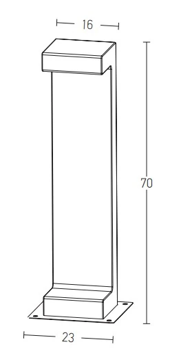 LED Outdoor Bollard 8W 3000K IP54 Concrete, 29.5x29x28 cm
