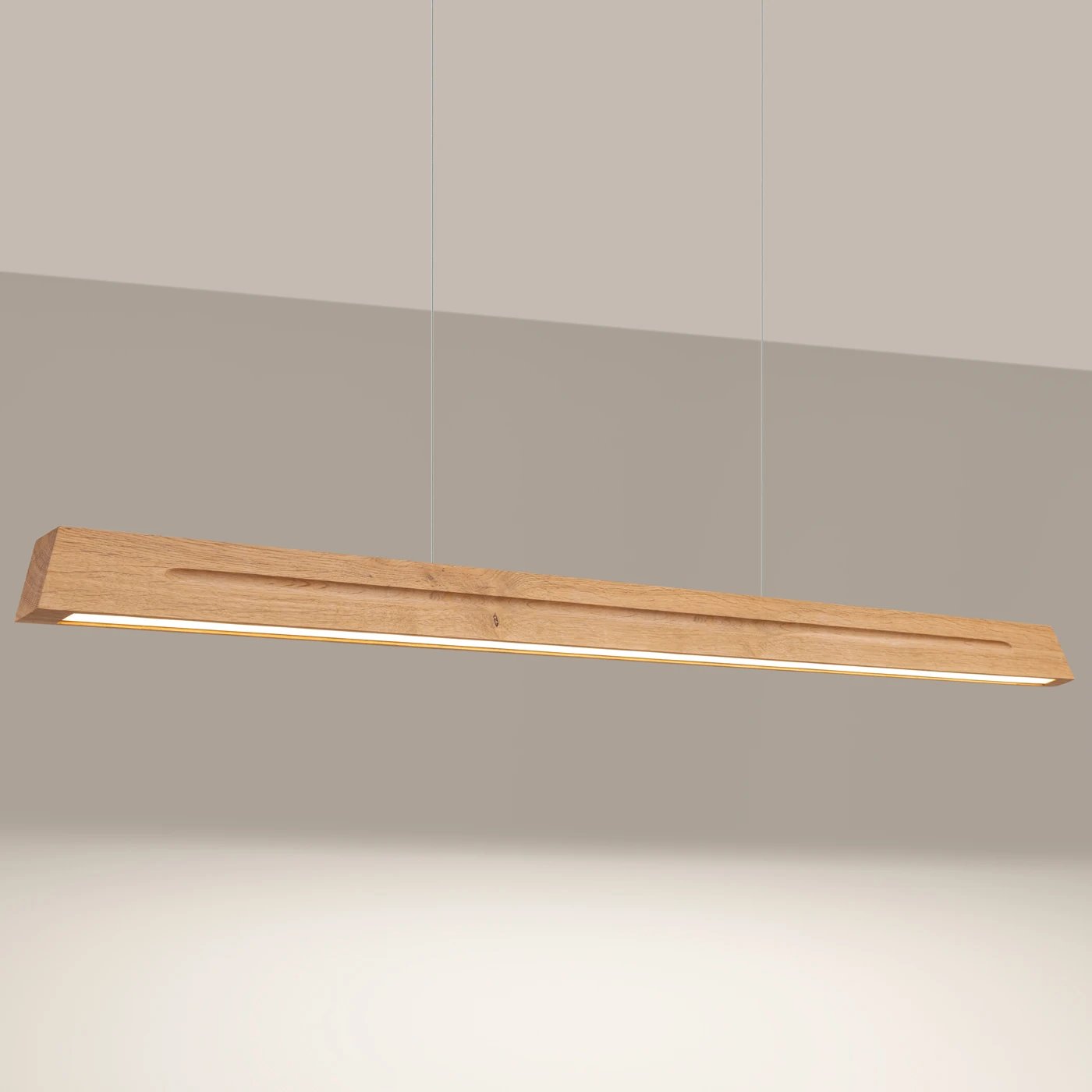 Pakabinamas LED šviestuvas 150 cm – linijinis, ąžuolo, CRI98