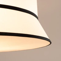 Ceiling lamp 60 cm – round, white, black-trimmed parchment shade - Image 5