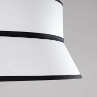Ceiling lamp 60 cm – round, white, black-trimmed parchment shade - Image 6