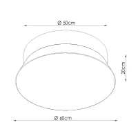 Ceiling lamp 60 cm – round, white, black-trimmed parchment shade - Image 7