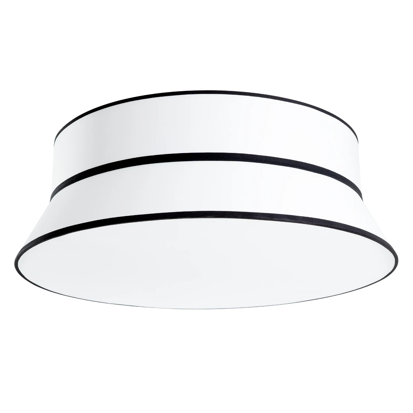 Ceiling lamp 60 cm – round, white, black-trimmed parchment shade