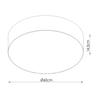 Lubinis šviestuvas 60 cm – apvalus, baltas, juodi akcentai - Nuotrauka 7