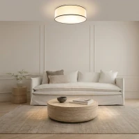 Lubinis šviestuvas 60 cm – apvalus, baltas, juodi akcentai - Nuotrauka 1