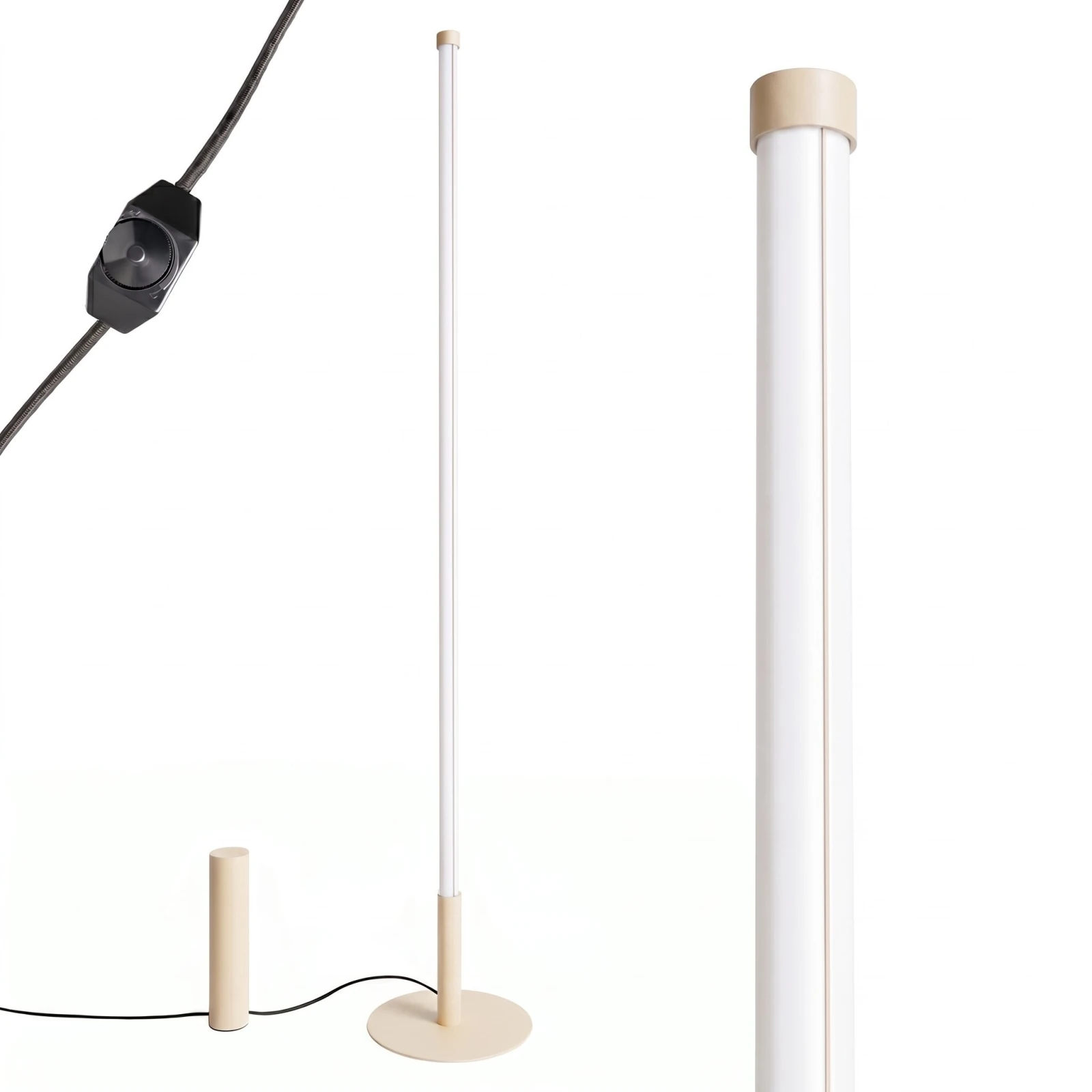 Floor lamp 39W – linear, beige, DALI dimmable