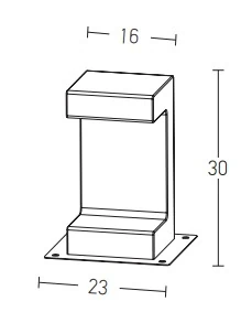 LED Outdoor Bollard 8W 3000K IP54 Concrete, 38.5x27.5x29 cm