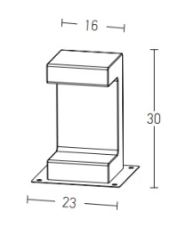 LED Outdoor Bollard 8W 3000K IP54 Concrete, 38.5x27.5x29 cm - Image 2