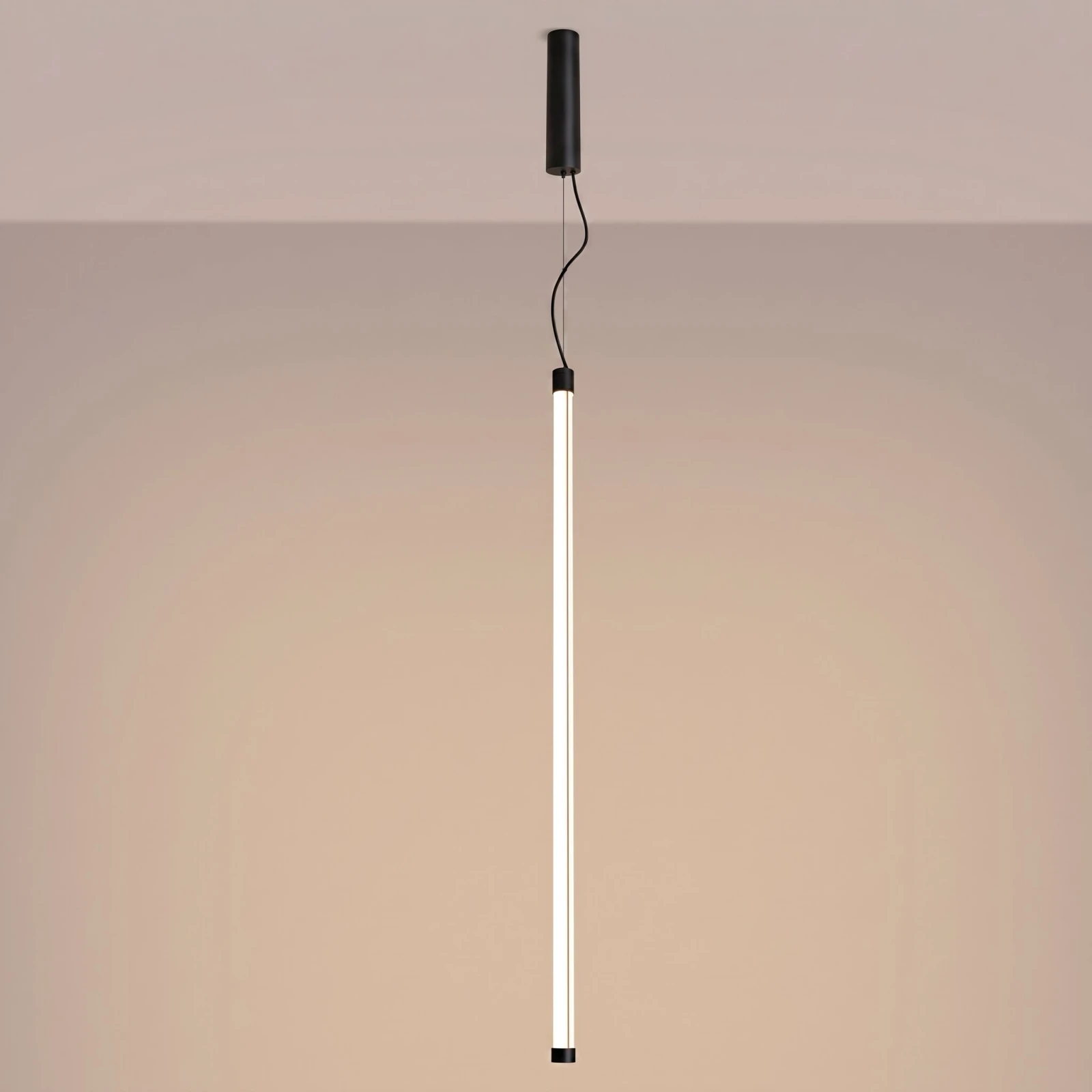 Pendant LED lamp 26W – linear, black, DALI dimmable