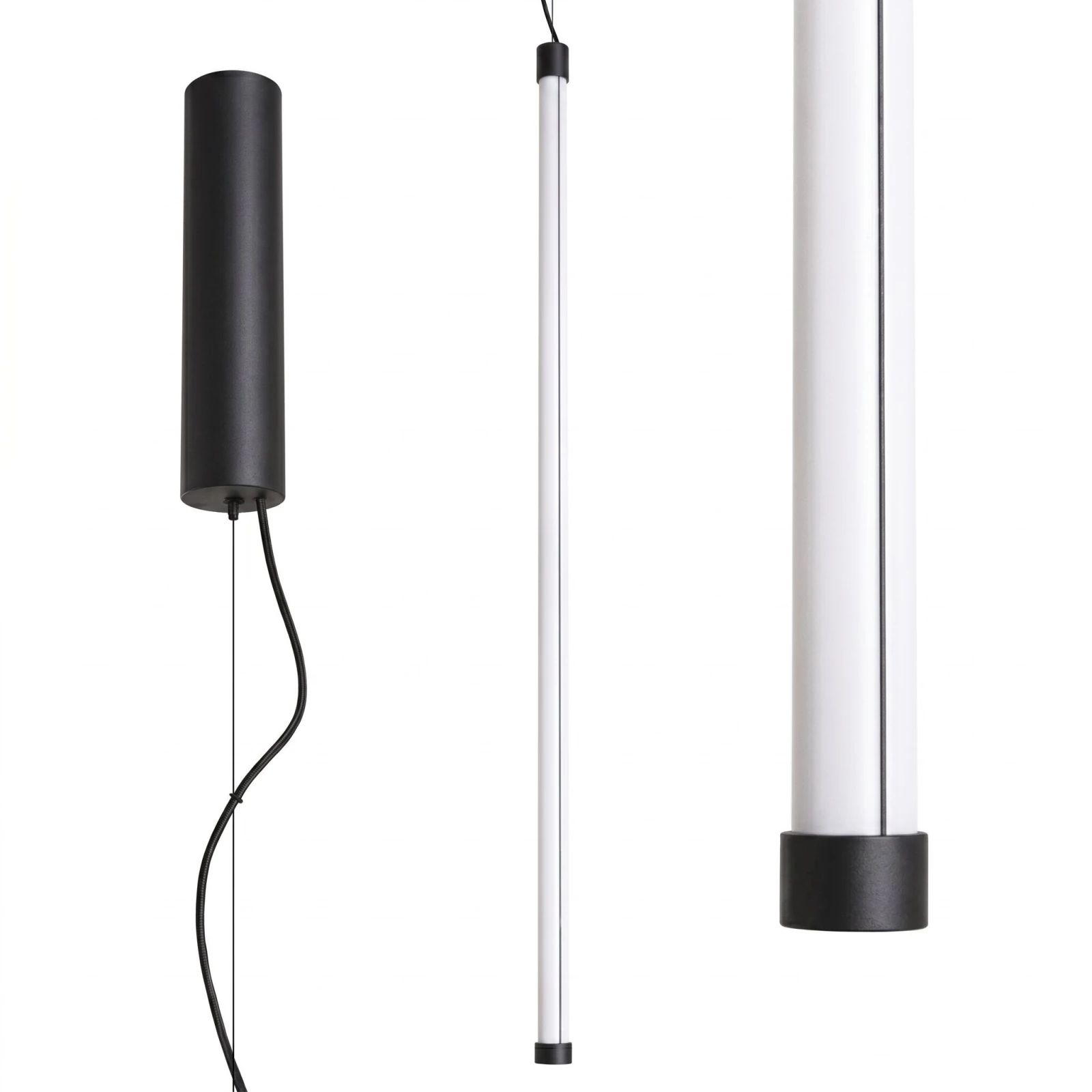Pendant lamp 200 cm – linear, black, DALI dimmable