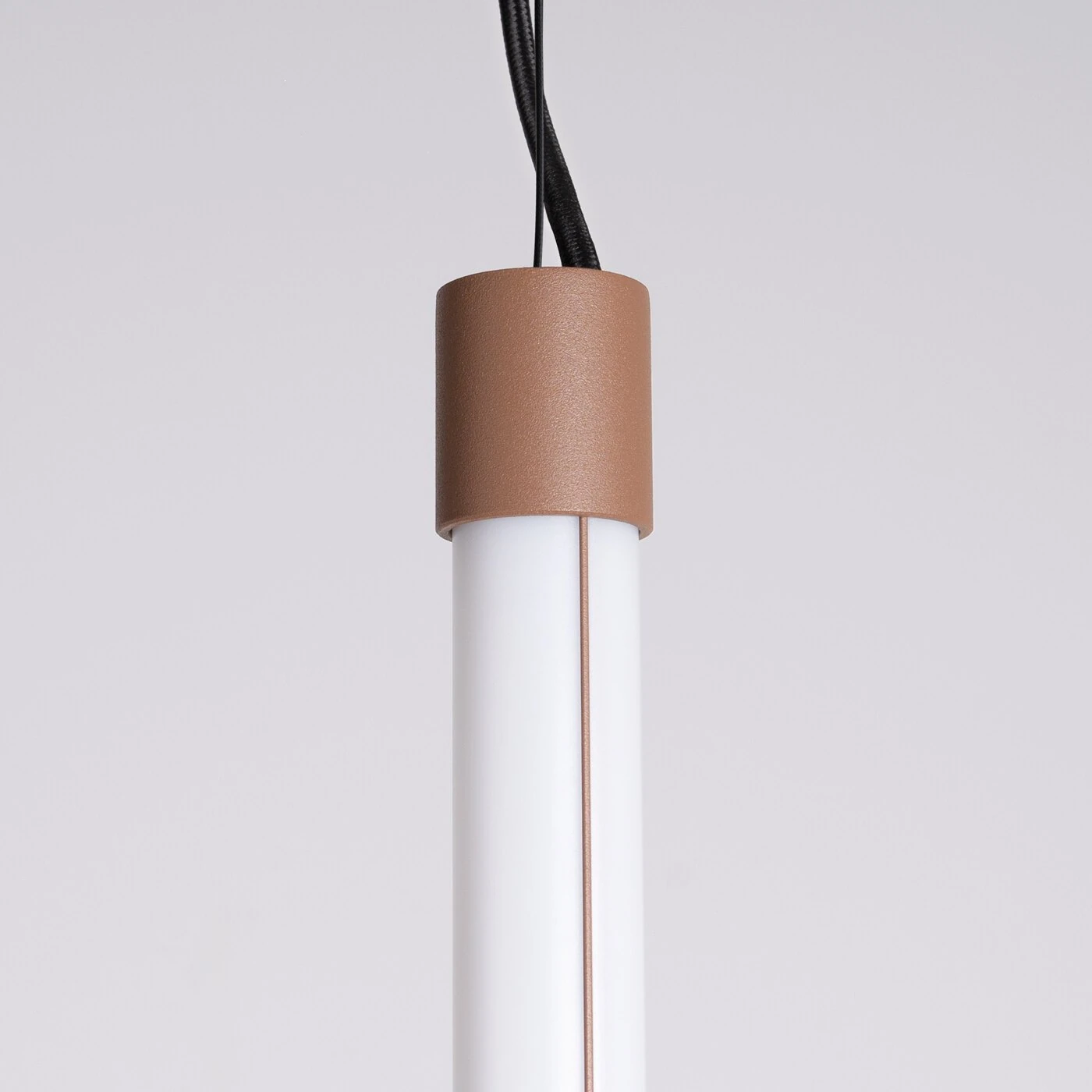Pendant LED lamp 200 cm – linear, brown, DALI dimmable