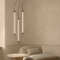 Pendant LED lamp 200 cm – linear, brown, DALI dimmable - Image 10