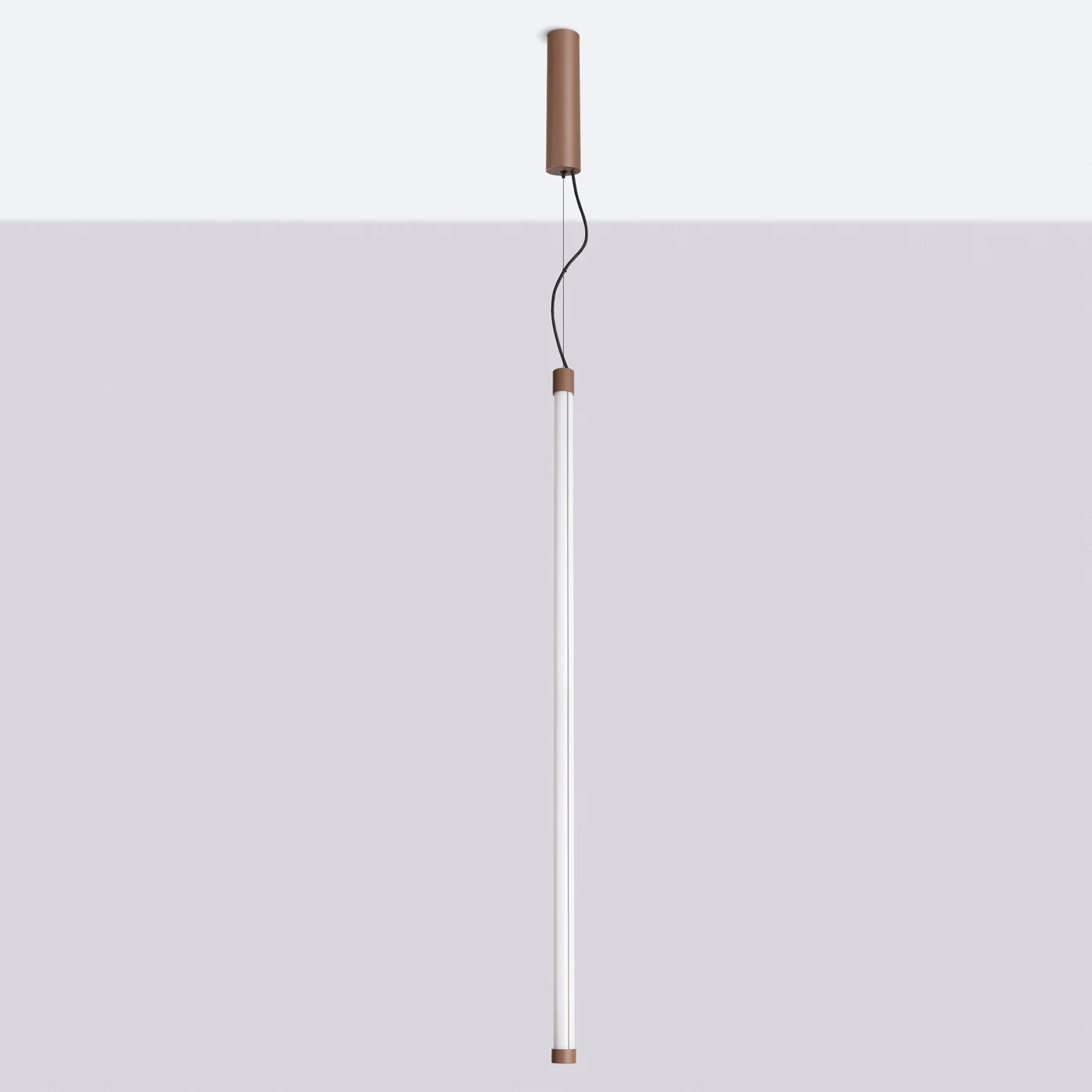 Pendant LED lamp 200 cm – linear, brown, DALI dimmable