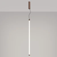 Pendant LED lamp 200 cm – linear, brown, DALI dimmable - Image 1