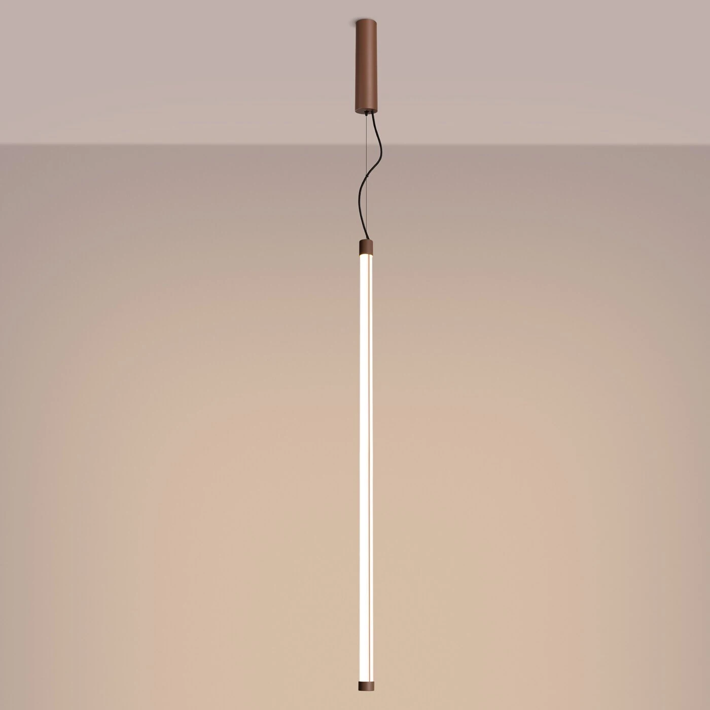 Pendant lamp 26W – linear, brown, DALI dimmable