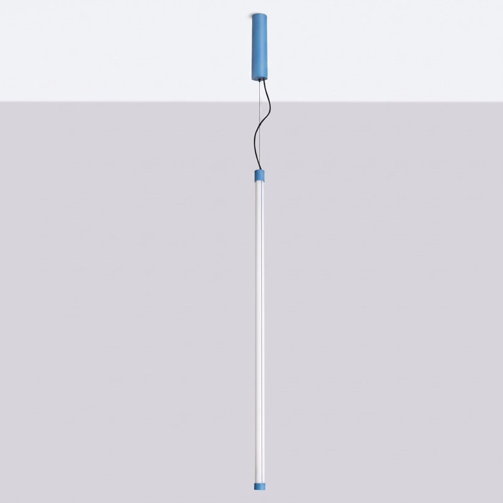 Pakabinamas šviestuvas 200 cm – linijinis, šviesiai mėlynas, CRI98