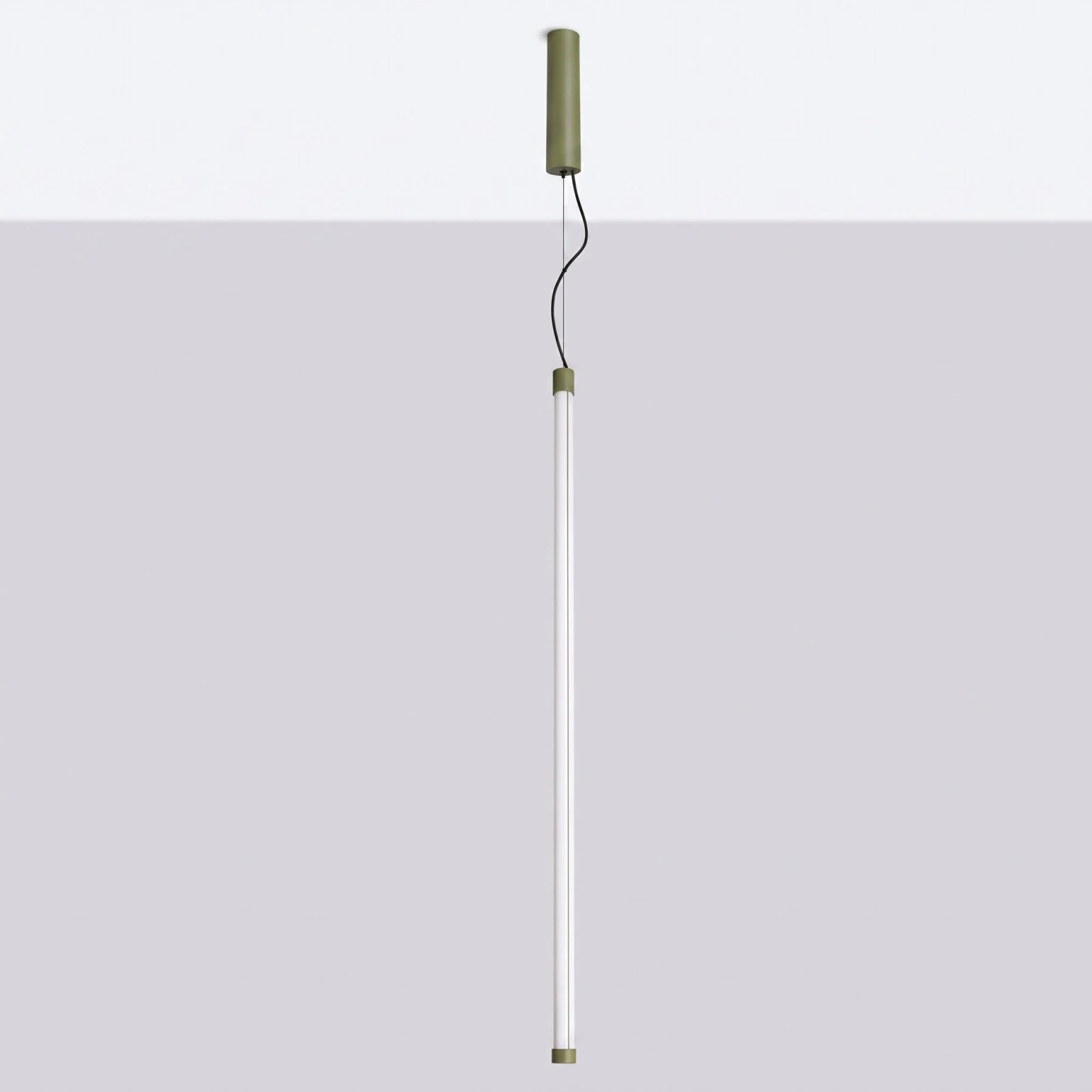 Pendant LED lamp 26W – linear, olive green, DALI