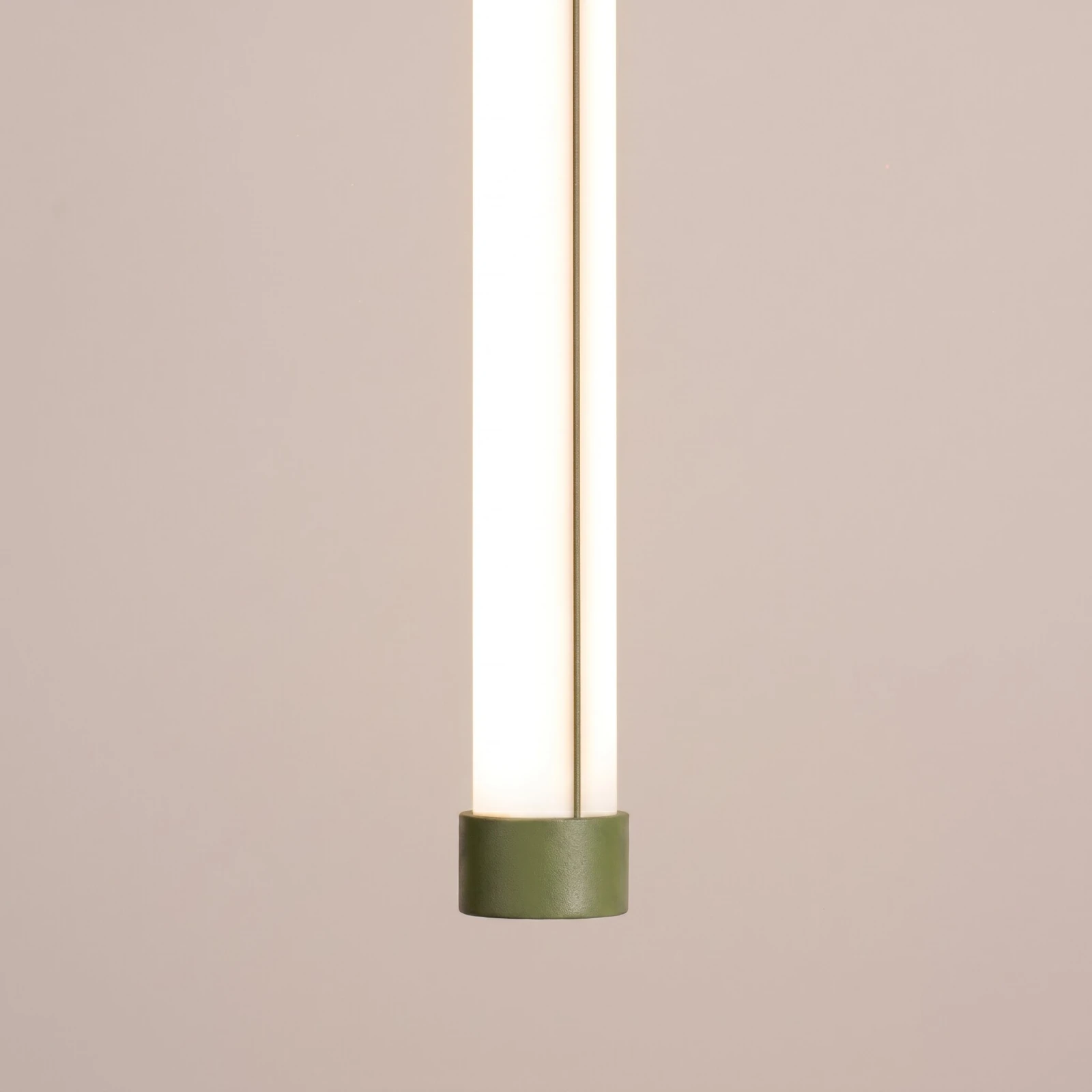 Pendant LED lamp 26W – linear, olive green, DALI