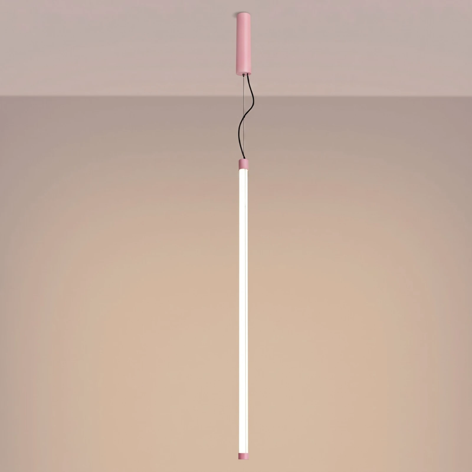 Pendant LED lamp 26W – linear, pink, DALI dimmable