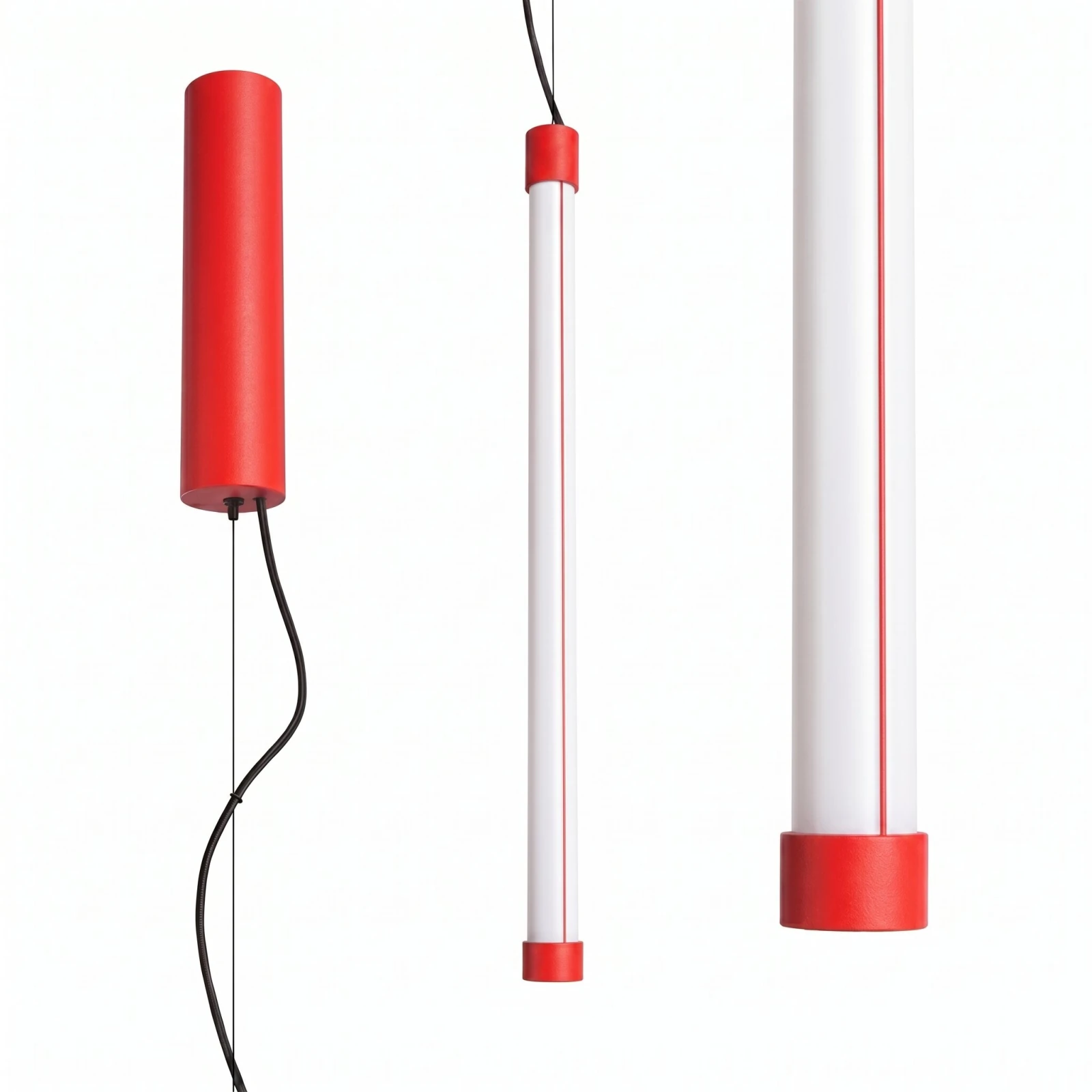 Pakabinamas šviestuvas 200 cm – linijinis, raudonas, LED 3000K