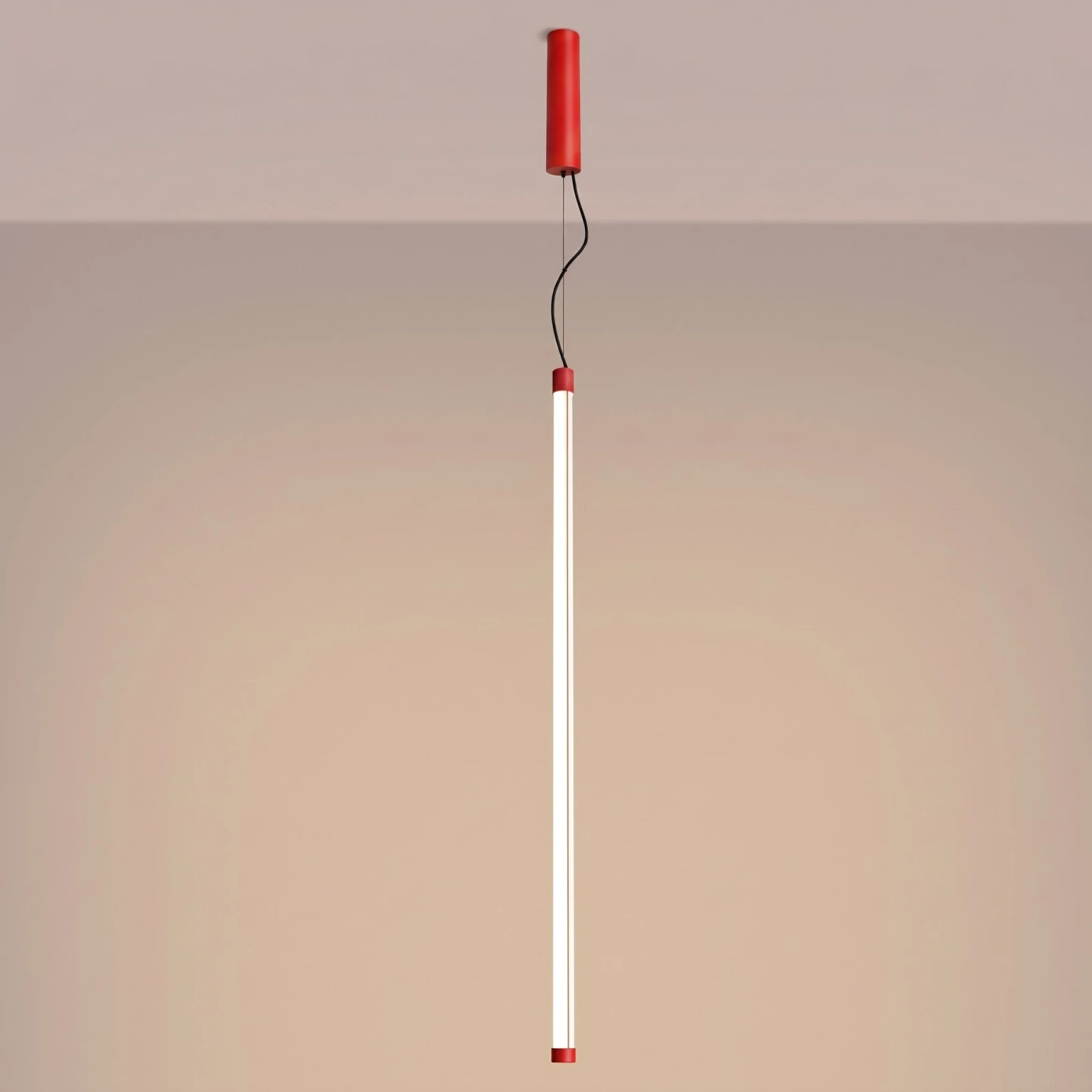 Pakabinamas šviestuvas 200 cm – linijinis, raudonas, LED 3000K