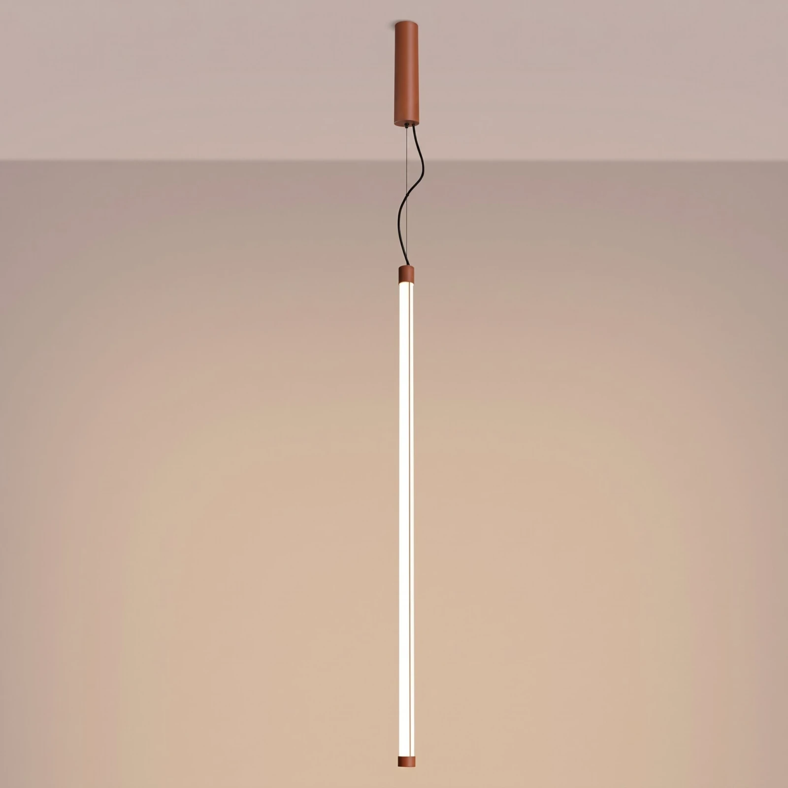 Pakabinamas šviestuvas 200 cm – linijinis, raudona, DALI
