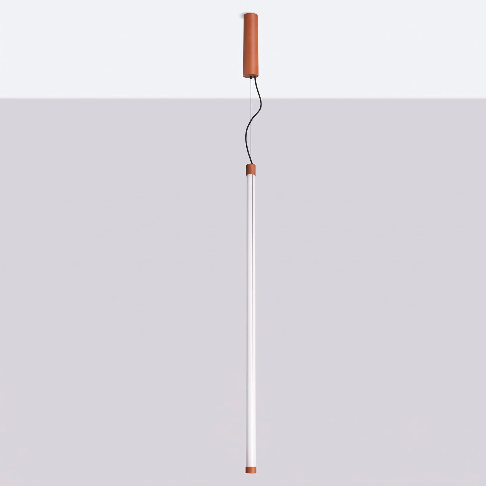 Pendant lamp 26.6W – linear, red ochre, DALI dimmable