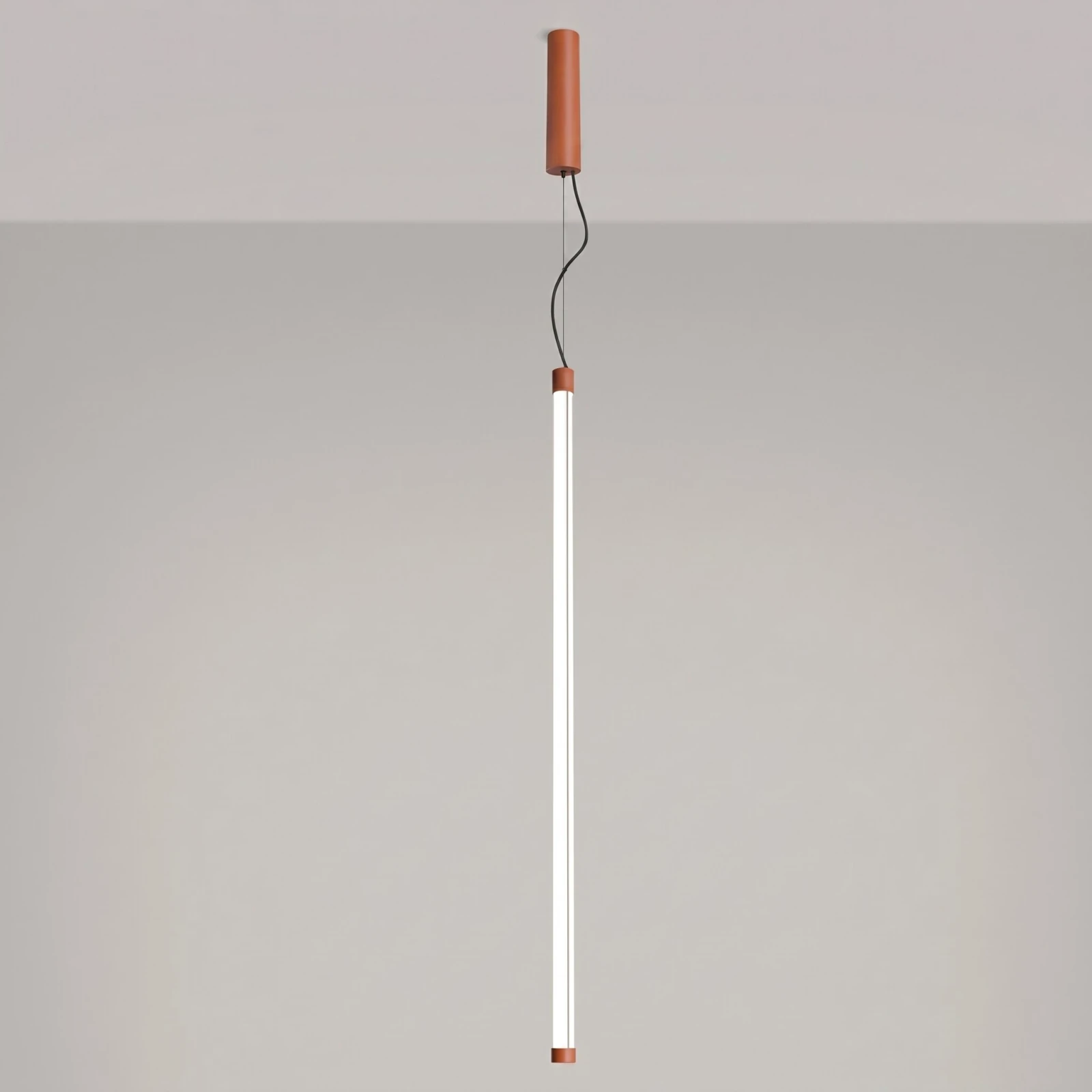 Pendant lamp 26.6W – linear, red ochre, DALI dimmable
