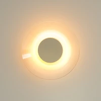 Sieninis šviestuvas 28 cm – apvalus, smėlio spalvos, šiltas LED - Nuotrauka 4