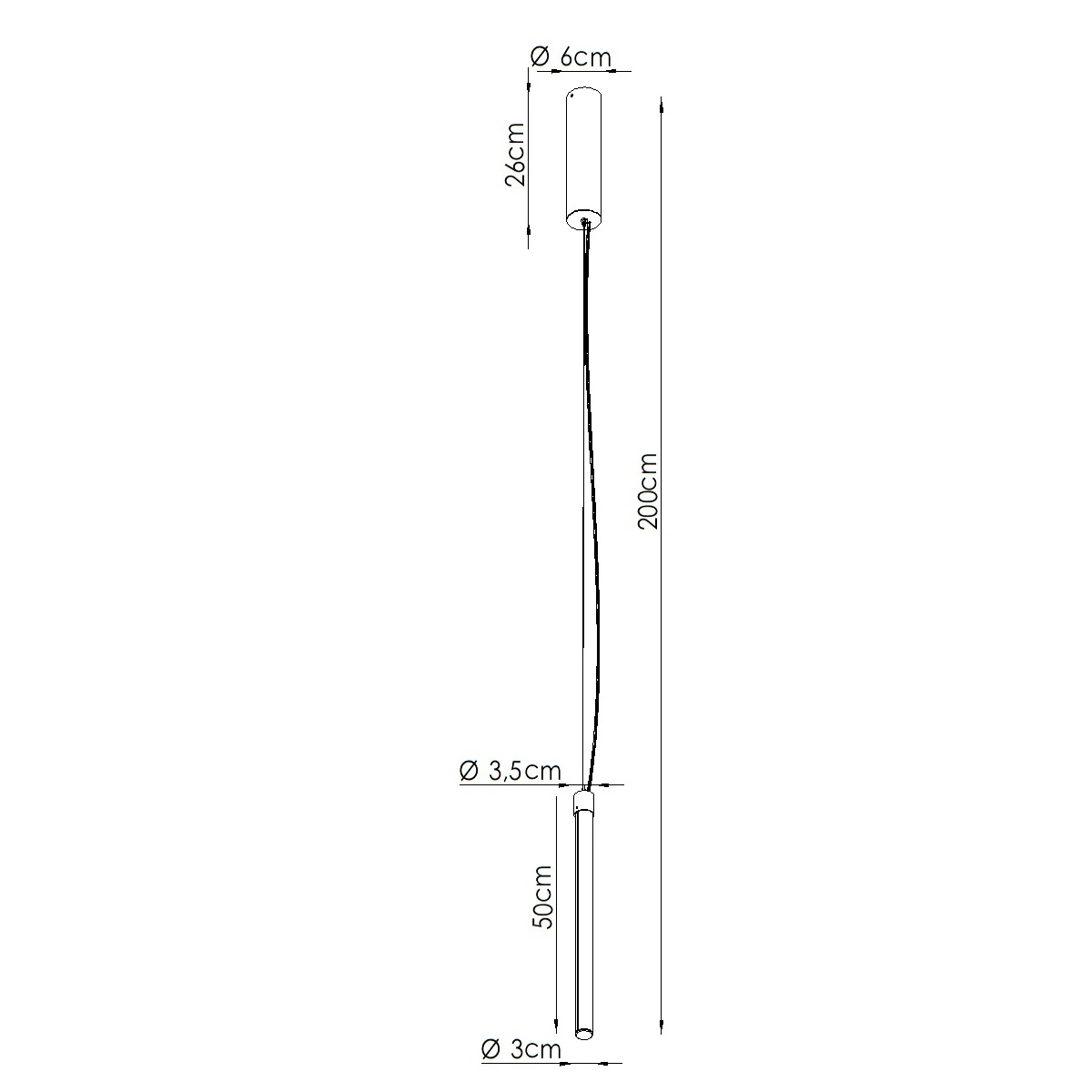 Pendant LED light 13.3W – linear, black, DALI dimmable