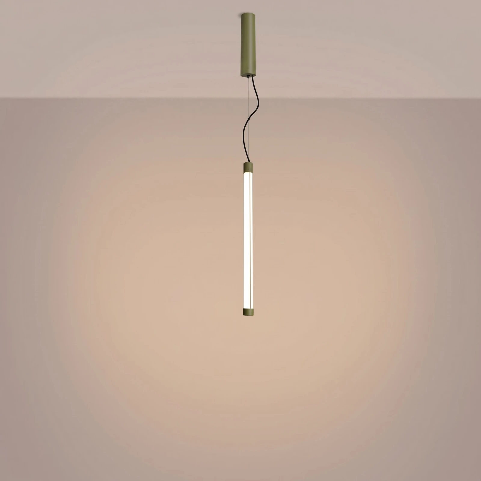 Pendant lamp 13W – linear, olive green, DALI