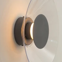 Sieninis šviestuvas 28 cm – apvalus, juodas, šiltos LED šviesos - Nuotrauka 5
