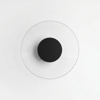 Sieninis šviestuvas 28 cm – apvalus, juodas, šiltos LED šviesos - Nuotrauka 6