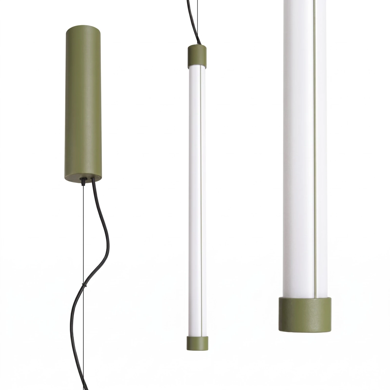 Pendant lamp 200 cm – linear, olive green, CRI98