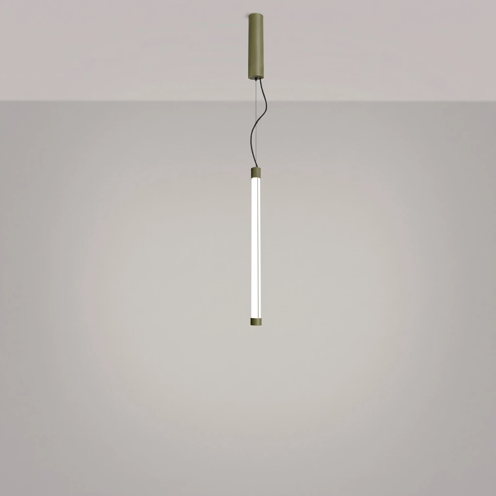 Pendant lamp 200 cm – linear, olive green, CRI98