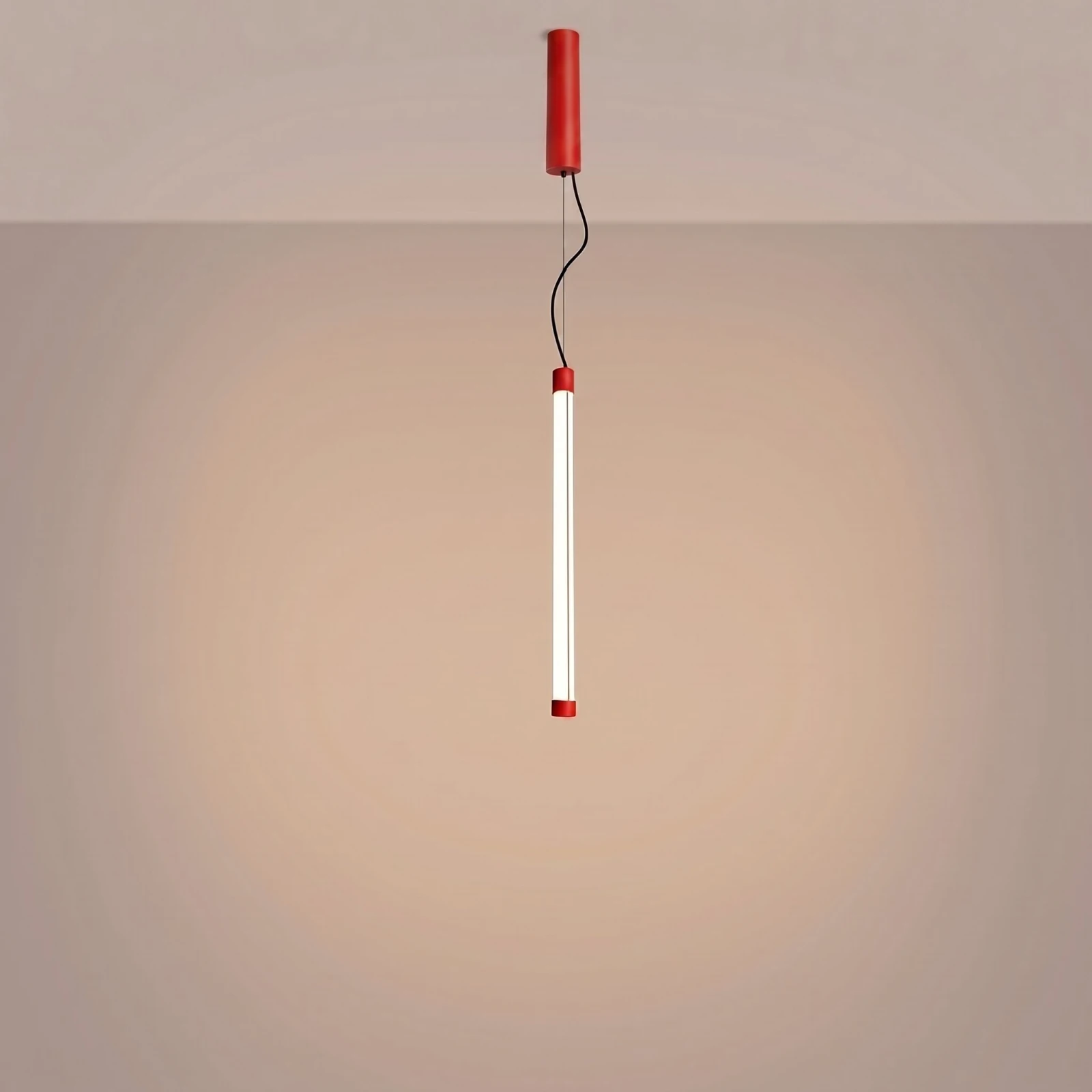 Pendant lamp 13W – linear, red, DALI dimmable
