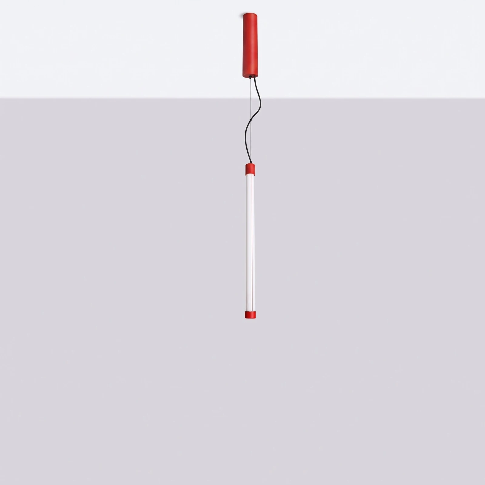 Pakabinamas LED šviestuvas 200 cm – linijinis, raudonas, DALI pritemdomas