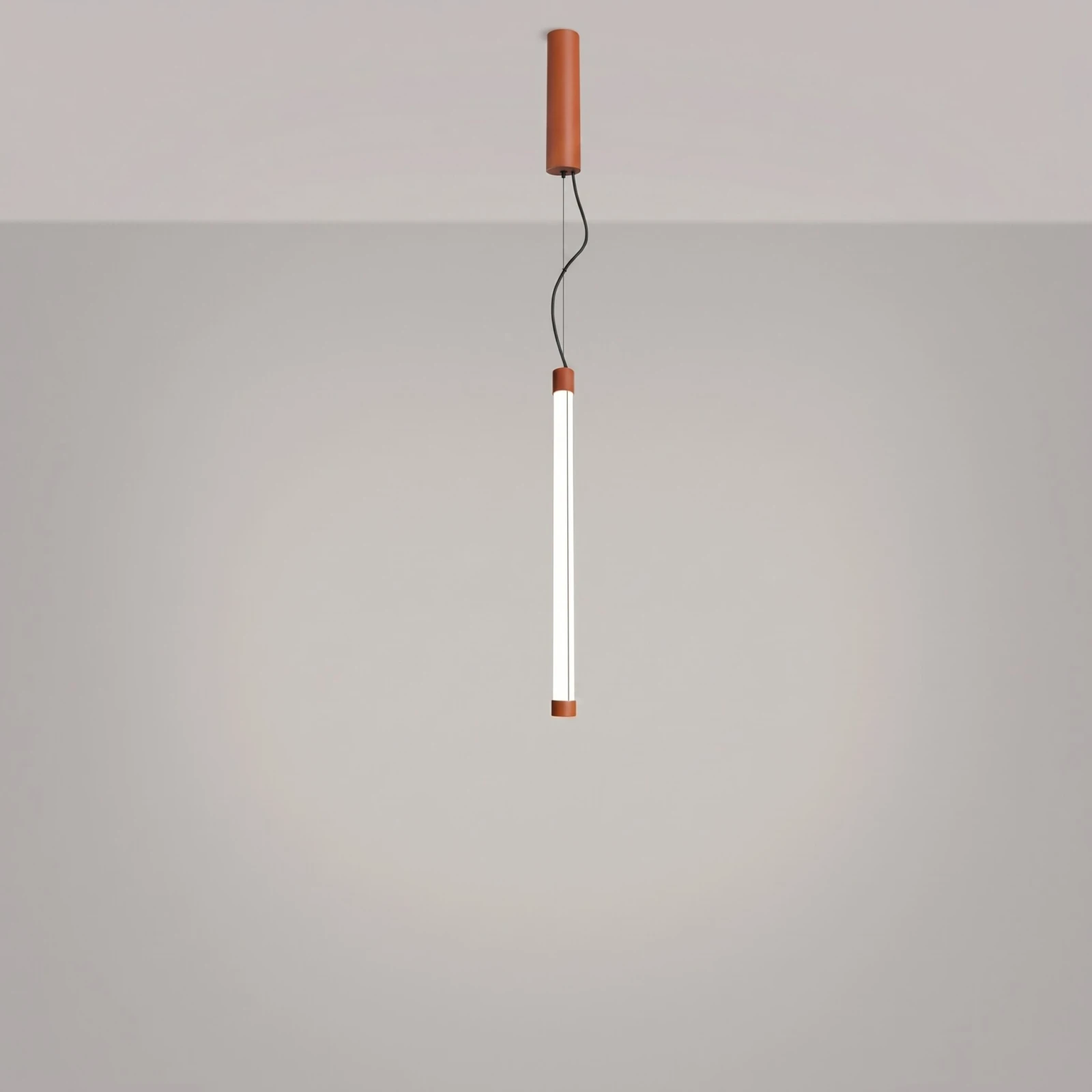 LED pendant lamp 13.3W – linear, red ochre, CRI98