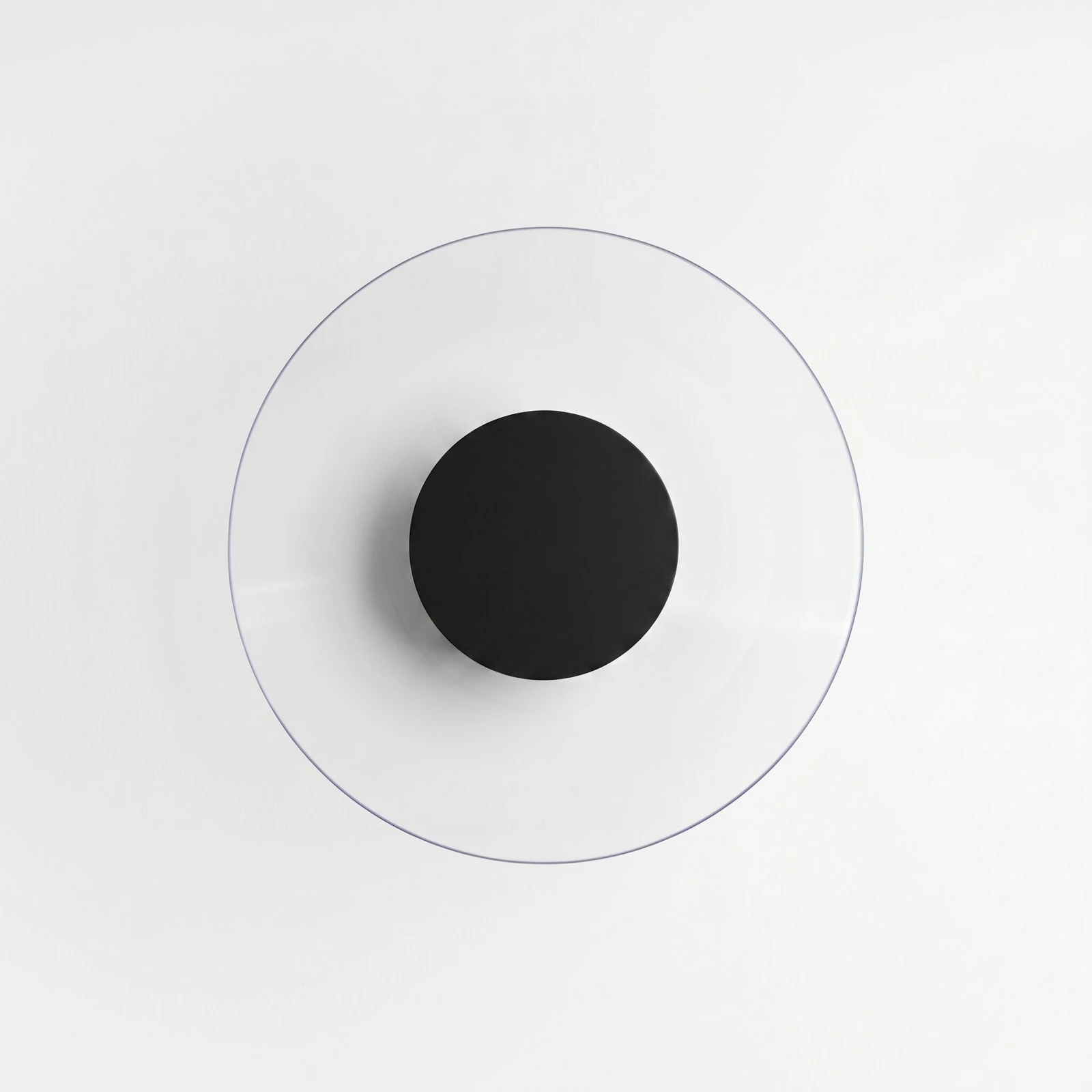 Wall lamp 28 cm – round, black, clear plexi accent