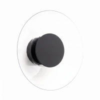 Wall lamp 28 cm – round, black, clear plexi accent - Image 2