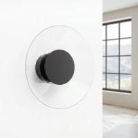 Wall lamp 28 cm – round, black, clear plexi accent - Image 3