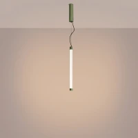 Pendant lamp 13W – linear tube, sage, DALI dimmable - Image 1