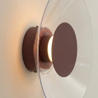 Wall lamp 28 cm – round, brown, warm LED glow - Image 5