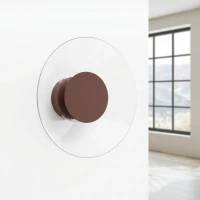 Wall lamp 28 cm – round, brown, warm LED glow - Image 3
