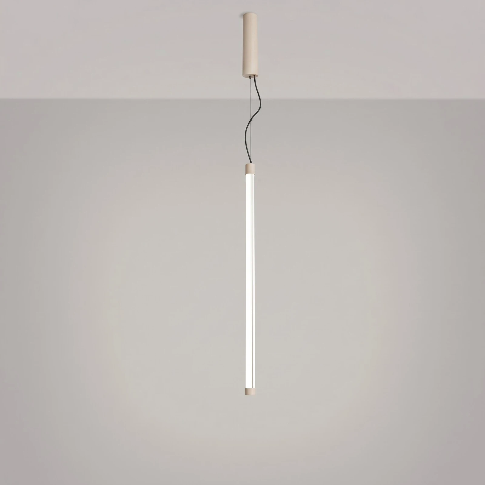 Pakabinamas šviestuvas 200 cm – linijinis, smėlinis, DALI valdymas