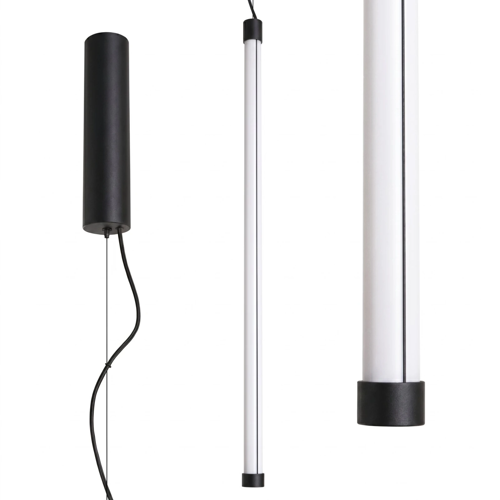 Pakabinamas LED šviestuvas 200 cm – linijinis, juodas, CRI98