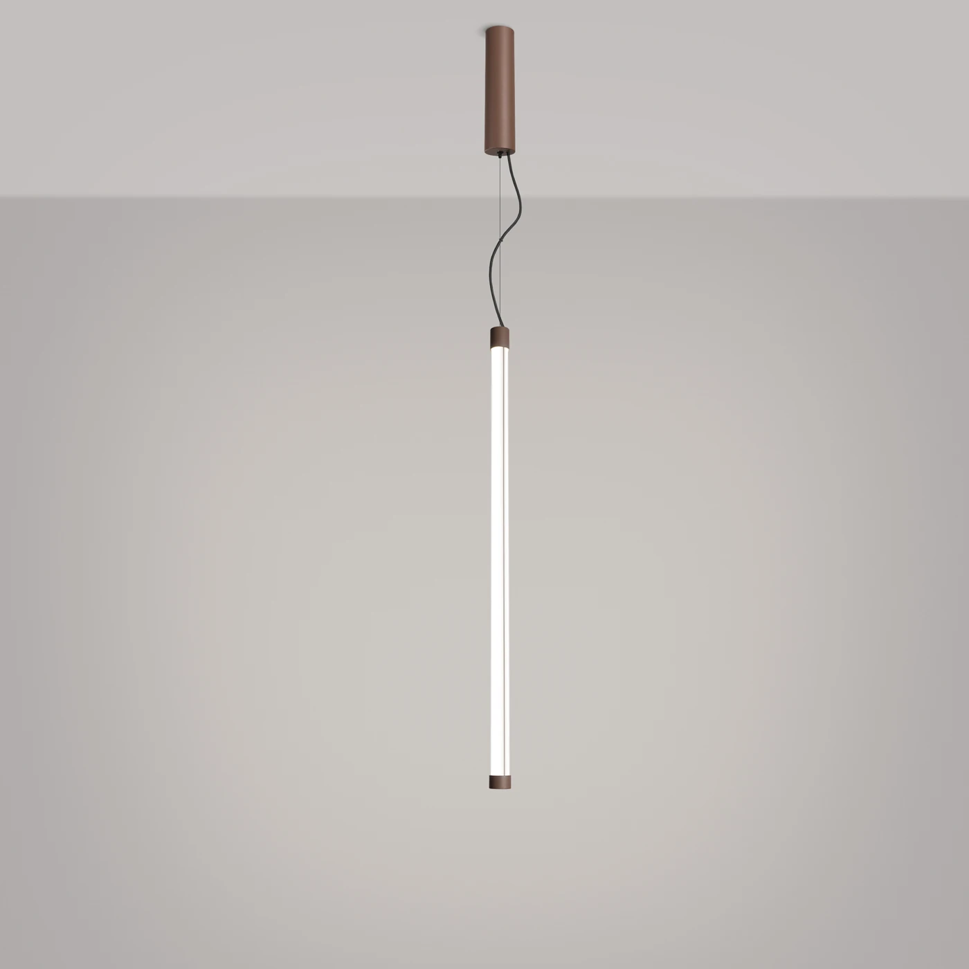 Pendant lamp 200 cm – linear, brown, LED 4000K