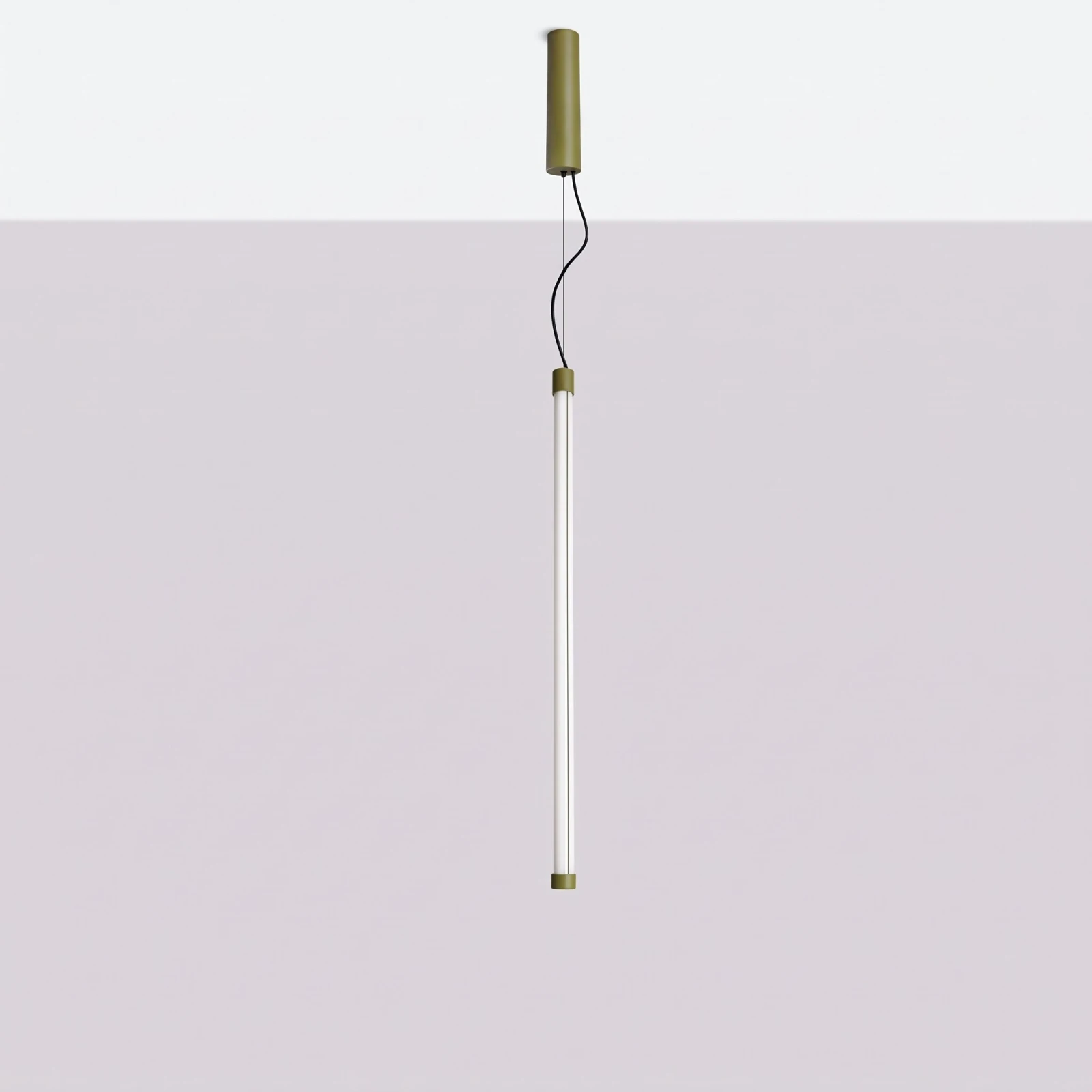 Pendant LED lamp 18.2W – linear, olive green, DALI